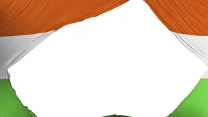 Niger Drucke: Splits Niger-Flagge, weißer Hintergrund, 3D-Renderng.