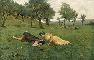 European Heritage Artwork Drucke: Spring Idyll in ancient Greece