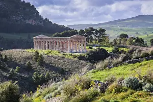 Ancient Civilization Heritage Sites Drucke: Spring landscape with the temple of Segesta