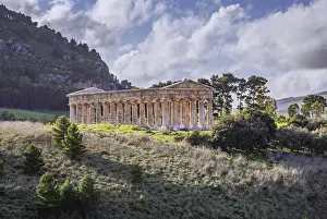 Ancient Greek Temple Ruins Drucke: Spring landscape with the temple of Segesta
