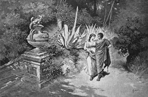 Black And White Romance Drucke: Springtime of Love in Ancient Rome