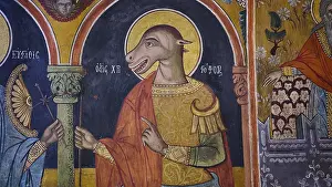 Greek Island Art Drucke: St Christopher with dog's head