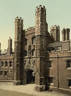 Historic British Cityscape Drucke: St. John's Gateway in Cambridge