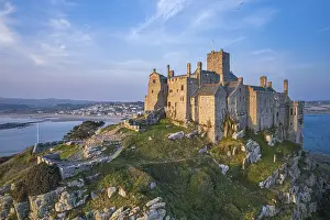 Drone Photography Cornwall England Drucke: St Michaels Mount from a drone