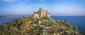 St Michaels Mount Drone View Drucke: St Michaels Mount from a drone
