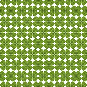 Four Leaf Clover Symbol Drucke: St Patrick's Day background vector seamless pattern
