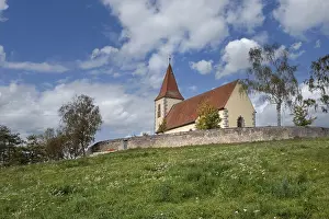 Southern Germany Deserted Scene Drucke: St. Stephanus and St. Ulrich, Ehingen am Ries