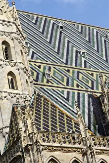 St Stephens Cathedral Vienna Drucke: St. Stephen's Cathedral with ornately patterned