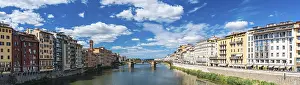 Ponte Vecchio Florence Drucke: St Trinity Bridge from Ponte Vecchio over Arno River