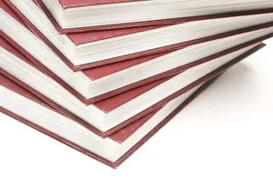 Deserted Book Pile Drucke: Stack of books isolated on a white background