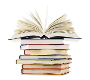 Stack Of Books Drucke: Stack of books isolated on white background