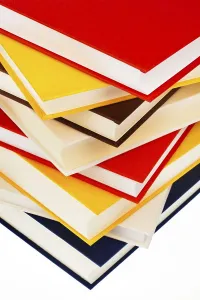 White Background Books Drucke: A stack of books lies on a white background Austria