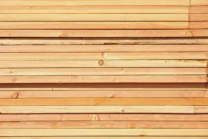 Stack Of Wood Drucke: Stack of Building Lumber at Construction Site