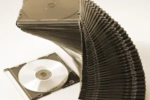 Indoor Photo Shoot Drucke: Stack of CDs
