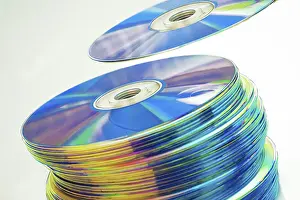 Still Life Studio Setup Drucke: Stack of CDs or CDRs
