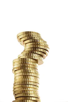Euro Coin Stack Drucke: A stack of coins