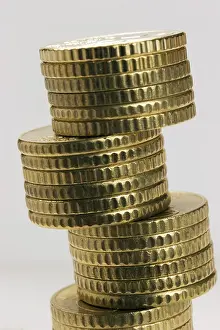 Euro Currency Stack Drucke: Stack of coins