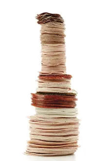 Sausage Products Drucke: Stack of cold cuts, sausage