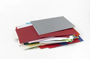 Colorful Stationery Drucke: Stack of different coloured envelopes