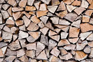 Firewood Detail Drucke: Stack of firewood