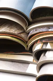 Deserted Library Scene Drucke: Stack of magazines, poland
