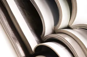 Environmental Awareness Photo Drucke: Stack of open magazines