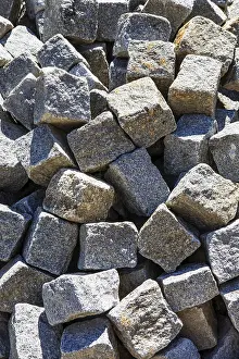 Cobblestone Street Pavement Drucke: Stack of paving stones, Austria