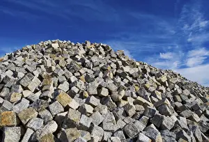 Upper Austria Drucke: Stack of paving stones, Upper Austria, Austria