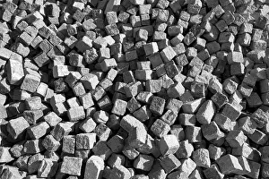 Upper Austria Drucke: Stack of paving stones, Upper Austria, Austria