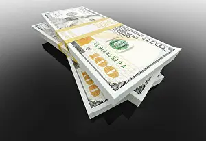 Drucke von Stapel von 30.000 Dollar in 100-Dollar-Scheinen auf schwarzer reflektiver Oberfläche Clackmannanshire Drucke: Eine Stapel von dreißigtausend Dollar in hundert-Dollar-Scheinen auf einem schwarzen Reflexionsfläche