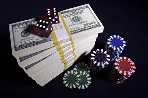 Stack Of One Hundred Dollar Bills Drucke: Stack of ten thousand dollar piles of one hundred dollar bills