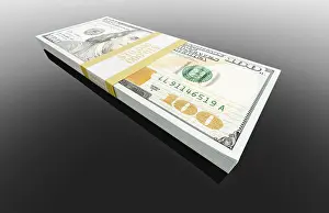 Drucke von Eine Stapel von zehntausend Dollar in hundert-Dollar-Scheinen auf einem schwarzen reflektierenden Oberfläche Clackmannanshire Drucke: Eine Haufen von zehntausend Dollar in hundert-Dollar-Scheinen auf einem schwarzen Reflexionsfläche