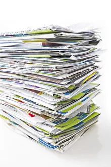 Waste Paper Recycling Drucke: Stack of waste paper, old magazines