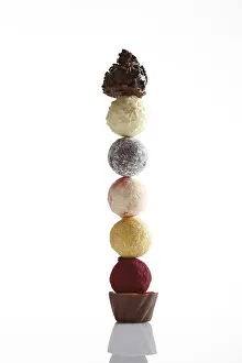 Close Up Chocolate Drucke: Stacked chocolates
