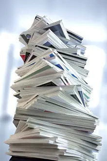 Deserted Studio Photo Drucke: Stacked magazines