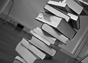 Piled Up Books Drucke: Stacks of books in different sizes and colours