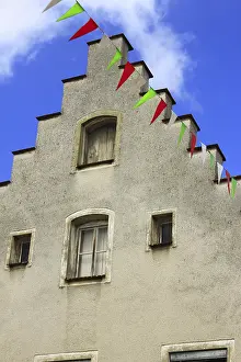 German Federal Republic Buildings Drucke: Staggered gable with weathered