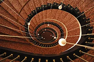 European Architecture Design Drucke: Staircase from the top down, from the 1950s