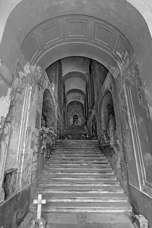 Liguria Travel Photography Drucke: Staircase to the upper burial level