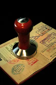 Travel Documents Drucke: Stamp in a passport