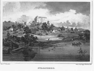 Southern Germany Illustration Drucke: Starnberg, drawing by C. Lebschee
