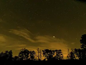 Jupiter Planet Drucke: Starry sky with the planet Jupiter