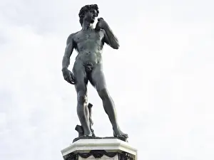 Drucke von Statue von David im Piazzale Michelangelo, Florenz, Toscana, Italien Michelangelo Drucke: Statue von David in Piazzale Michelangelo