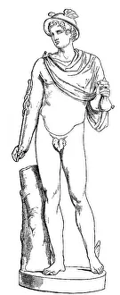 Historic Roman Civilization Drucke: Statue of Mercury or Hermes
