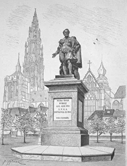 European Memorial Site Drucke: The statue of Rubens in Antwerp
