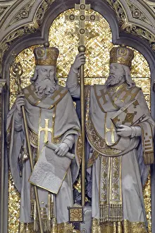 Neo Gothic Architecture Style Drucke: Statue of Saints Cyril and Methodius