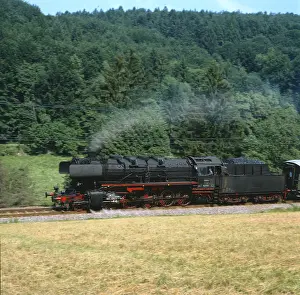 German Federal Republic Trains Drucke: Steam engine, Black Forest, Germany