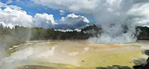 New Zealand Panorama Drucke: Steaming Champagne Pool, Hot Spring