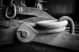 Empty Industrial Landscape Drucke: Detail of a steel machine