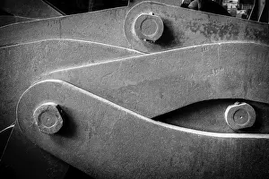 Deserted Industrial Scene Drucke: Detail of a steel machine